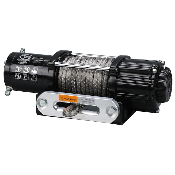 Bulldog Winch 4000lb UTV Winch, Synth Rope, two switches, Alu Frld, Mnt Chnl 15012 Zoro